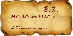 Bárányos Klára névjegykártya